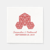 Serviette En Papier Papier Mariage rouge D20 dés (Devant)