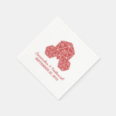 Serviette En Papier Papier Mariage rouge D20 dés (Coin)
