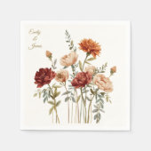 Serviette En Papier Papier Mariage Rustique Automne Floral (Devant)