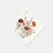 Serviette En Papier Papier Mariage Rustique Automne Floral (Coin)