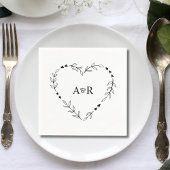 Serviette En Papier Papier Mariage rustique minimal vert mignon