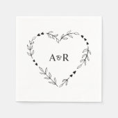 Serviette En Papier Papier Mariage rustique minimal vert mignon (Devant)