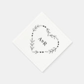 Serviette En Papier Papier Mariage rustique minimal vert mignon (Coin)