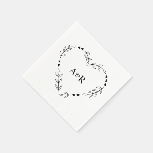 Serviette En Papier Papier Mariage rustique minimal vert mignon (Coin)