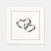 Serviette En Papier Papier Mariage-serviettes deux coeurs (Devant)