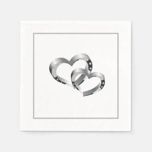 Serviette En Papier Papier Mariage-serviettes deux coeurs