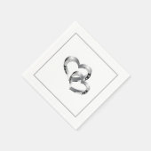 Serviette En Papier Papier Mariage-serviettes deux coeurs (Coin)