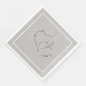 Serviette En Papier Papier Mariage-serviettes deux coeurs (Coin)