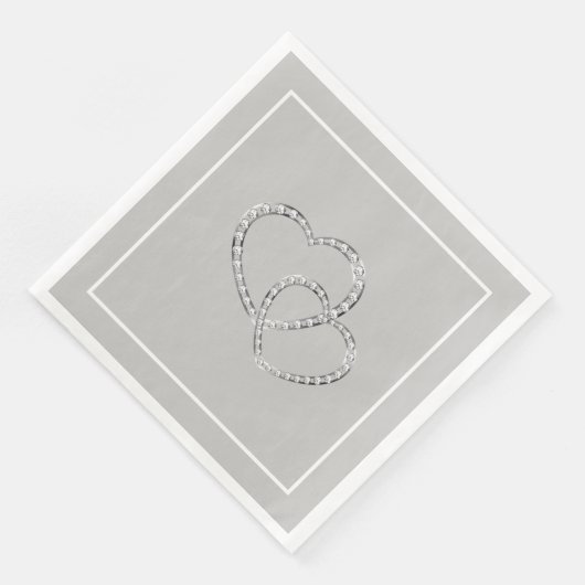 Serviette En Papier Papier Mariage-serviettes deux coeurs (Coin)