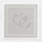 Serviette En Papier Papier Mariage-serviettes deux coeurs (Devant)