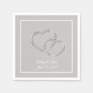 Serviette En Papier Papier Mariage-serviettes deux coeurs