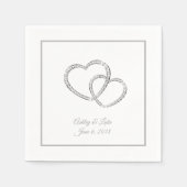 Serviette En Papier Papier Mariage-serviettes deux coeurs (Devant)
