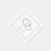 Serviette En Papier Papier Mariage-serviettes deux coeurs (Coin)