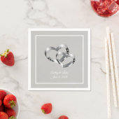 Serviette En Papier Papier Mariage-serviettes deux coeurs (En situation)