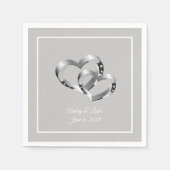 Serviette En Papier Papier Mariage-serviettes deux coeurs (Devant)