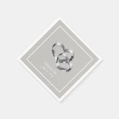 Serviette En Papier Papier Mariage-serviettes deux coeurs (Coin)