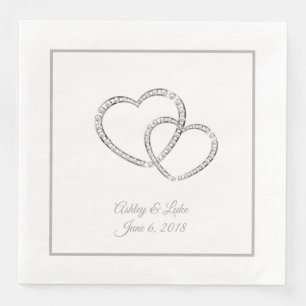 Serviette En Papier Papier Mariage-serviettes deux coeurs