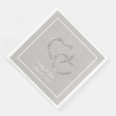 Serviette En Papier Papier Mariage-serviettes deux coeurs (Coin)
