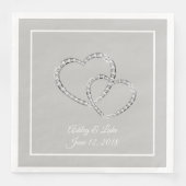 Serviette En Papier Papier Mariage-serviettes deux coeurs (Devant)