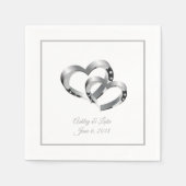 Serviette En Papier Papier Mariage-serviettes deux coeurs (Devant)