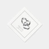 Serviette En Papier Papier Mariage-serviettes deux coeurs (Coin)