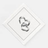 Serviette En Papier Papier Mariage-serviettes deux coeurs (Coin)