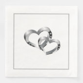 Serviette En Papier Papier Mariage-serviettes deux coeurs (Devant)