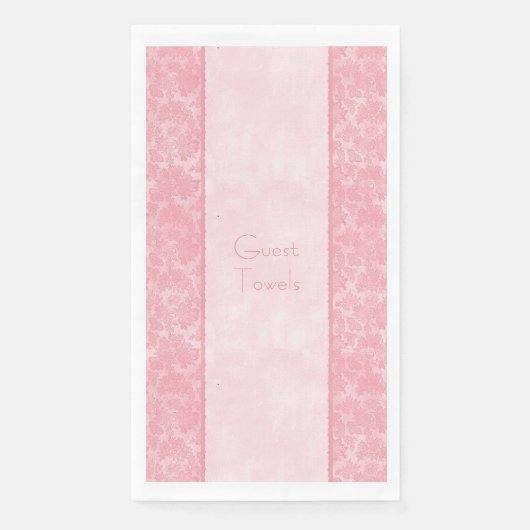 Serviette En Papier Papier mariage Serviettes d'hôtes rose Damas éléga (Devant)