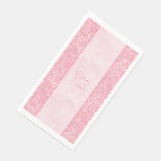 Serviette En Papier Papier mariage Serviettes d'hôtes rose Damas éléga (Coin)