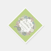 Serviette En Papier Papier Mariage Succulent Personnalisé (Coin)