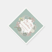Serviette En Papier Papier Mariage Succulent Personnalisé (Coin)