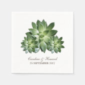 Serviette En Papier Papier Mariage Succulent simple (Devant)