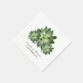Serviette En Papier Papier Mariage Succulent simple (Coin)