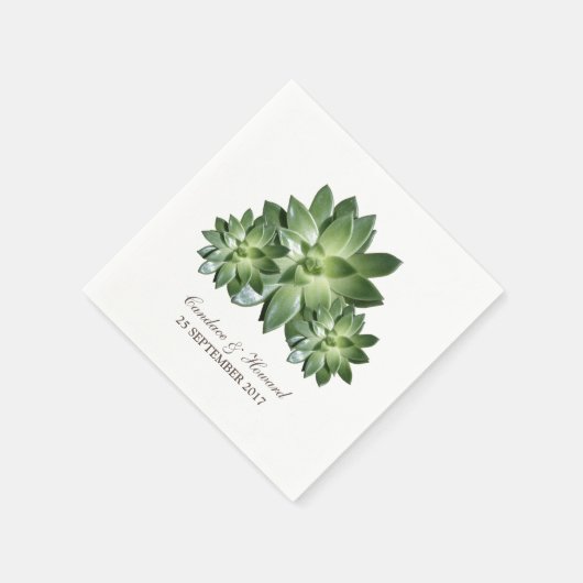 Serviette En Papier Papier Mariage Succulent simple (Coin)