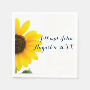 Serviette En Papier Papier Mariage Sunny Sunflower