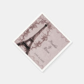 Serviette En Papier Papier Mariage Tour Eiffel rose Naples (Coin)