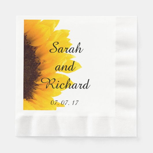 Serviette En Papier Papier Mariage tournesol (Devant)