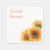 Serviette En Papier Papier Mariage tournesol Napkin (Devant)