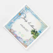 Serviette En Papier Papier Mariage Tropical Beach Seashell (Coin)