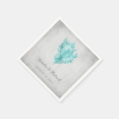 Serviette En Papier Papier Mariage turquoise Conch Shell (Coin)