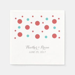 Serviette En Papier Papier Mariage Turquoise rouge Confetti