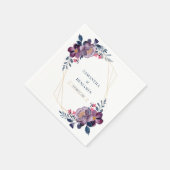 Serviette En Papier Papier Mariage végétal géométrique à fleurs violet (Coin)