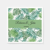 Serviette En Papier Papier Mariage vert de palme tropical Napkin (Devant)