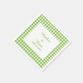 Serviette En Papier Papier Mariage vert Houndstooth (Coin)