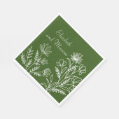 Serviette En Papier Papier mariage vert olive (Coin)