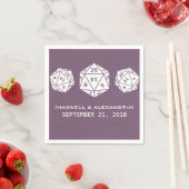 Serviette En Papier Papier Mariage violet D20 Dice Gamer (En situation)
