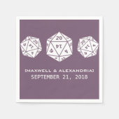 Serviette En Papier Papier Mariage violet D20 Dice Gamer (Devant)
