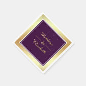 Serviette En Papier Papier Mariage violet Faux Gold Foil (Coin)