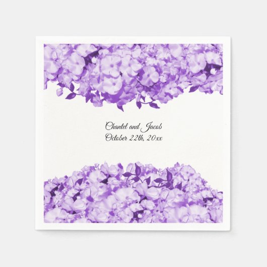 Serviette En Papier Papier Mariage violet monochromatique (Devant)