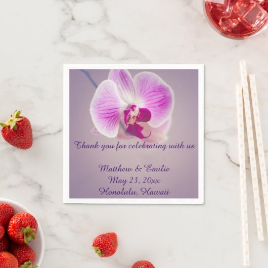 Serviette En Papier Papier Mariage violet orchidée (En situation)